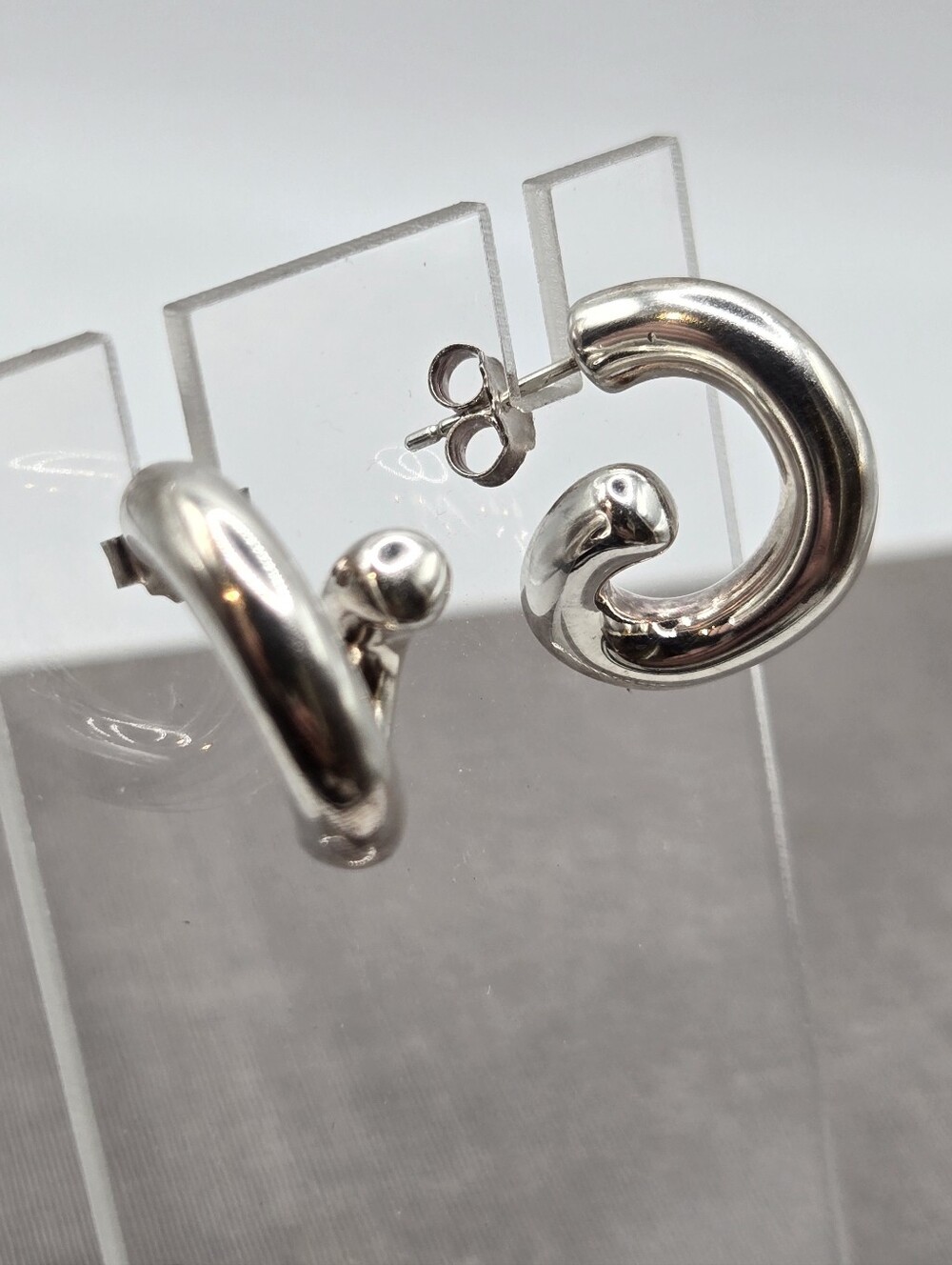 Madewell Sterling Silver Demi-Fine Twisted Hoop Earrings Chunky Industrial $98